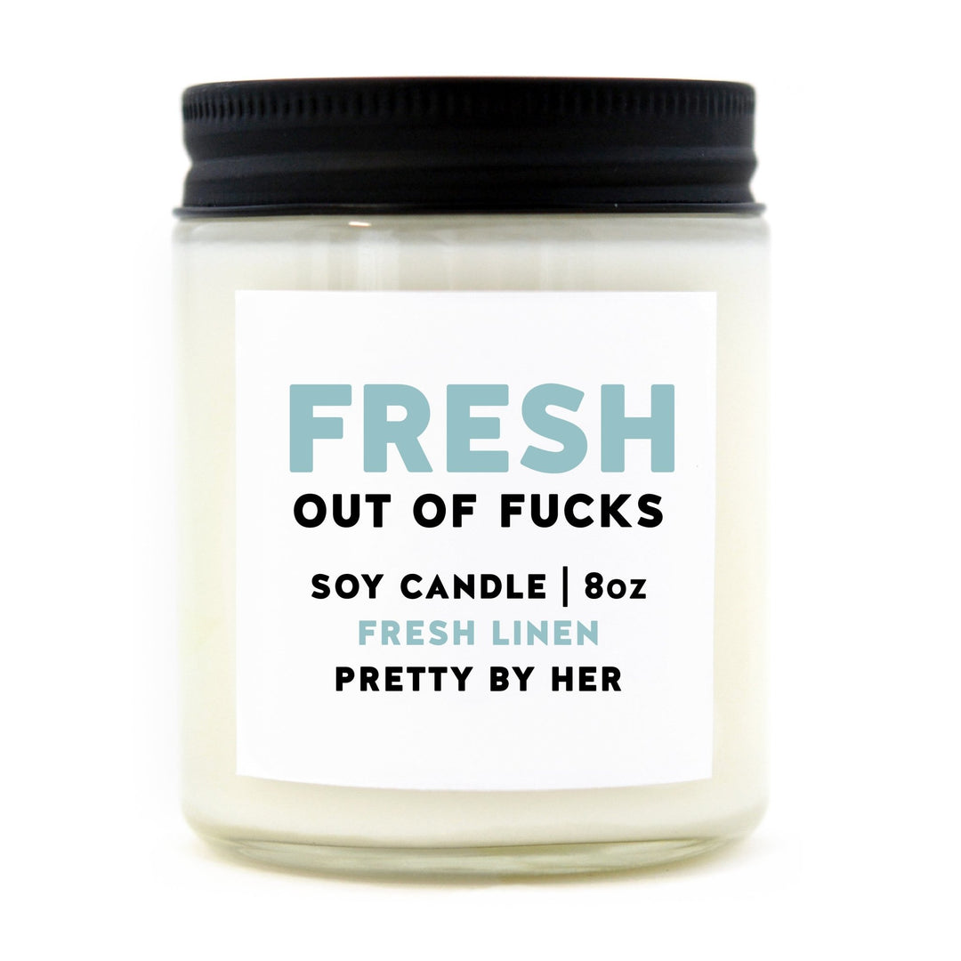 Fresh out of Fucks Linen | Candle - Pretty by Her- handmade locally in Cambridge, Ontario