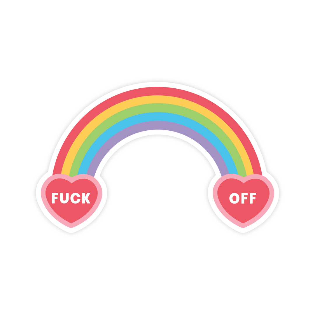 Fuck Off Rainbow | Sticker - Pretty by Her- handmade locally in Cambridge, Ontario