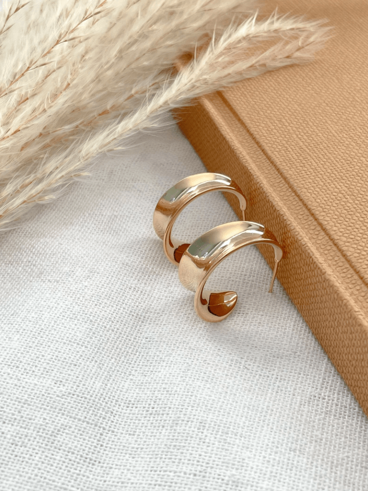 Gold Statement Hoops | With Love, Whit - Pretty by Her- handmade locally in Cambridge, Ontario
