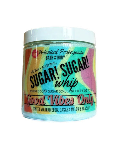 Good Vibes Only Whipped Soap Sugar Scrub | Botanical Propaganda - Pretty by Her- handmade locally in Cambridge, Ontario