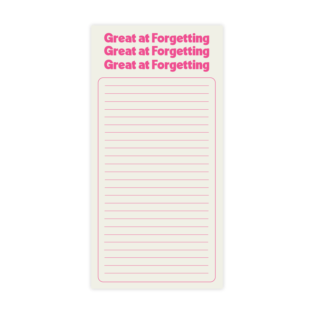 Great at Forgetting | Retro Inspired Notepad - Pretty by Her- handmade locally in Cambridge, Ontario