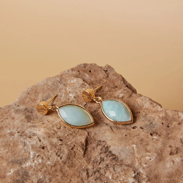 Gwen Amazonite Teardrop Earrings | TISH Jewelry - Pretty by Her- handmade locally in Cambridge, Ontario