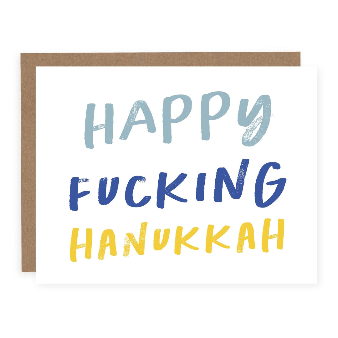 Happy Fucking Hanukkah Card | Card or Boxed Set - Pretty by Her- handmade locally in Cambridge, Ontario