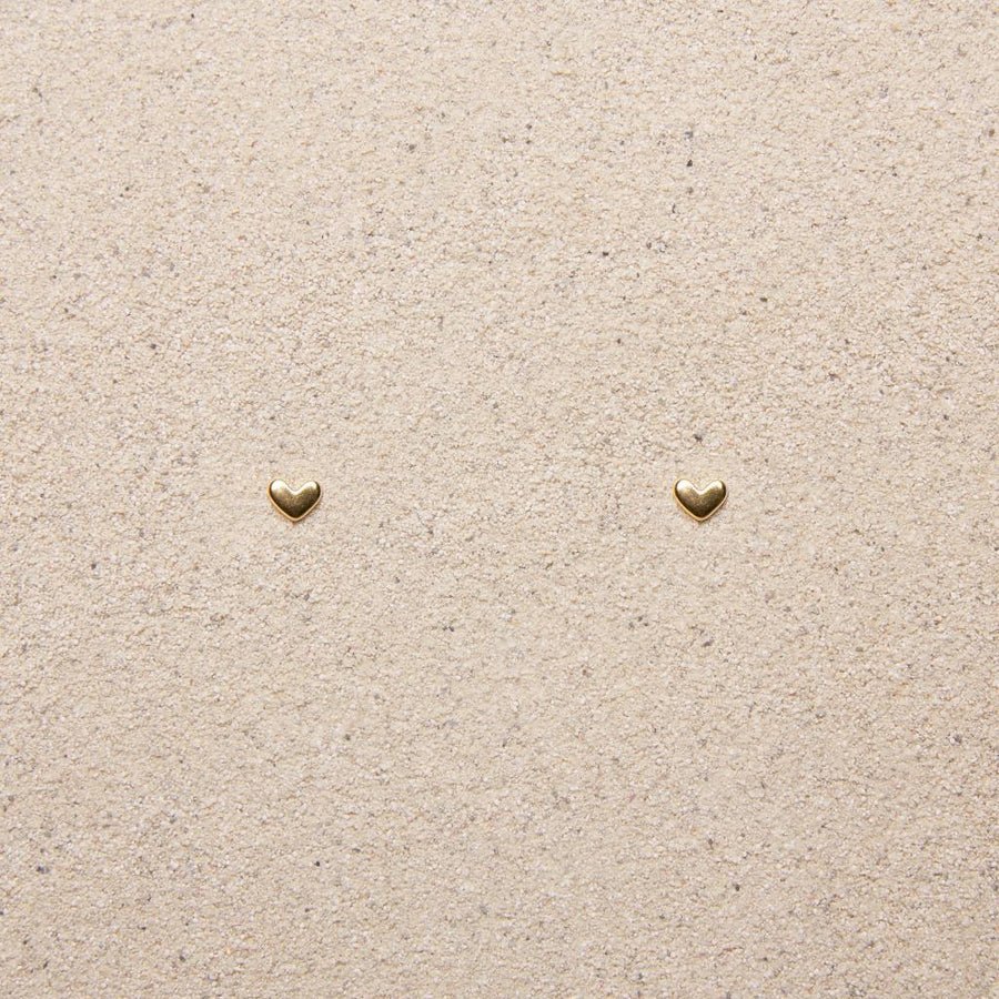 Heart Stud Gold Earrings | TISH Jewelry - Pretty by Her- handmade locally in Cambridge, Ontario