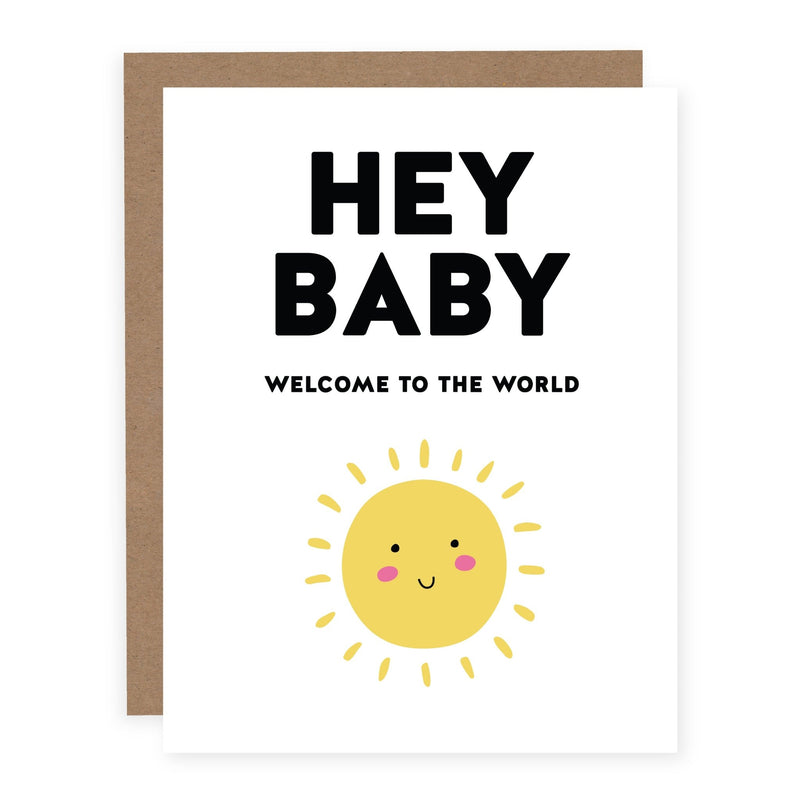 Hey Baby Welcome to the World | Card - Pretty by Her- handmade locally in Cambridge, Ontario