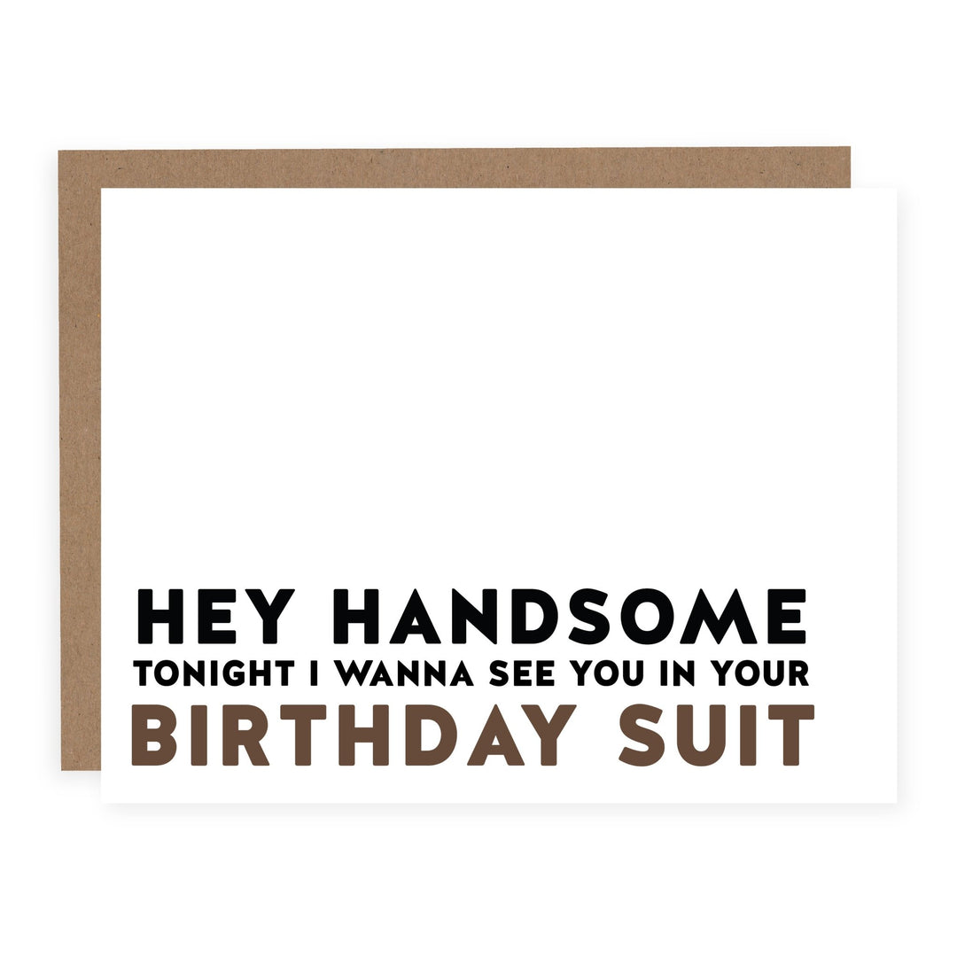 Hey Handsome Birthday Suit | Card - Pretty by Her- handmade locally in Cambridge, Ontario