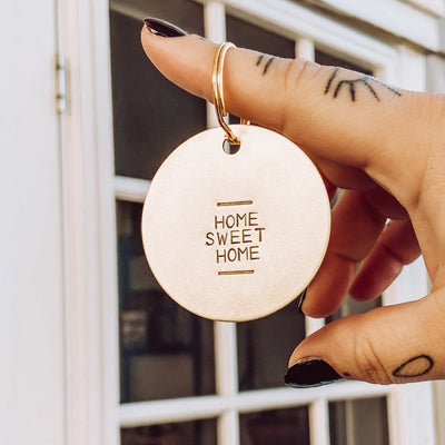 Home Sweet Home XL Brass Keychain | Models & Monsters - Pretty by Her- handmade locally in Cambridge, Ontario