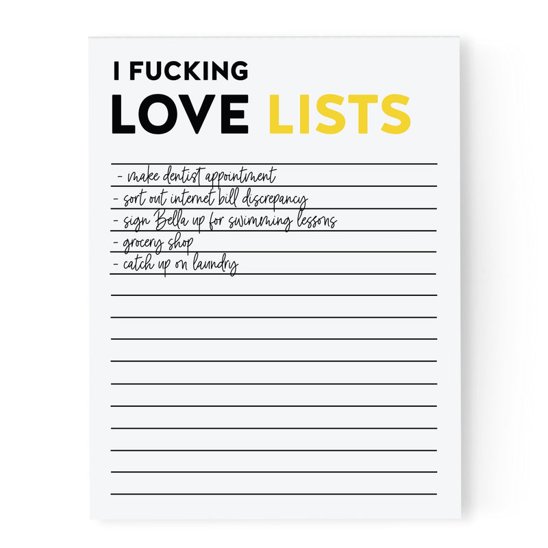 I Fucking Love Lists | Notepad - Pretty by Her- handmade locally in Cambridge, Ontario