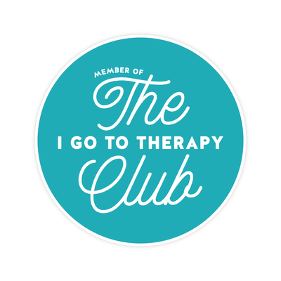 I Go To Therapy Club | Sticker - Pretty by Her- handmade locally in Cambridge, Ontario