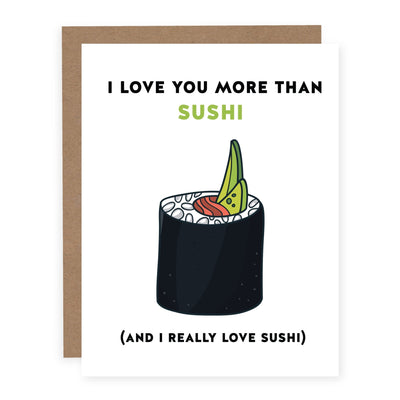 I Love You More than Sushi | Card - Pretty by Her- handmade locally in Cambridge, Ontario