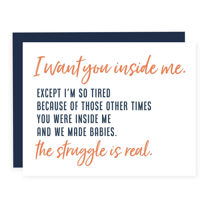 I Want You Inside Me | Card - Pretty by Her- handmade locally in Cambridge, Ontario