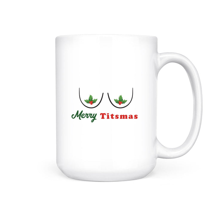 IMPERFECT Merry Titsmas | Mug - Pretty by Her- handmade locally in Cambridge, Ontario