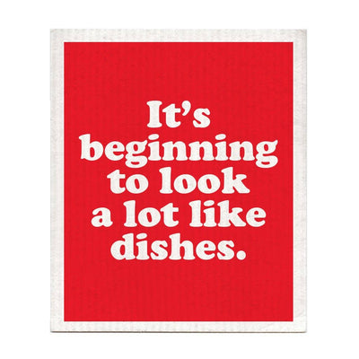 It's Beginning To Look A Lot Like Dishes Holiday Dishcloth - Pretty by Her- handmade locally in Cambridge, Ontario