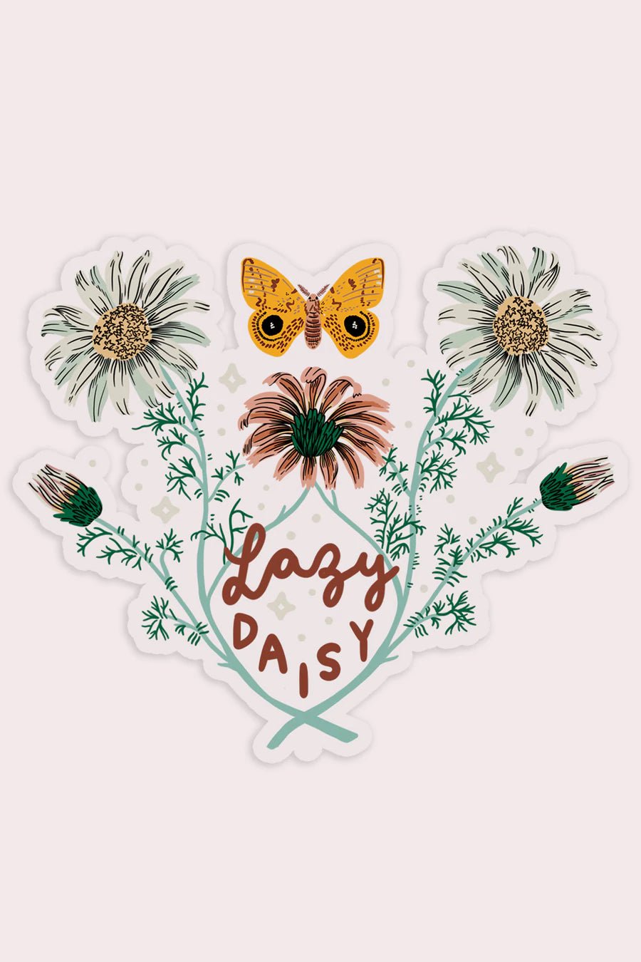 Lazy Daisy Sticker | Stay Home Club - Pretty by Her- handmade locally in Cambridge, Ontario