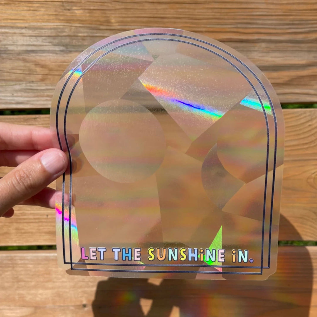 Let the Sunshine In Rainbow Suncatcher Sticker - Pretty by Her- handmade locally in Cambridge, Ontario