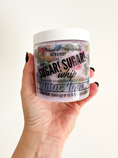 Lilac Love Whipped Soap Sugar Scrub | Botanical Propaganda - Pretty by Her- handmade locally in Cambridge, Ontario