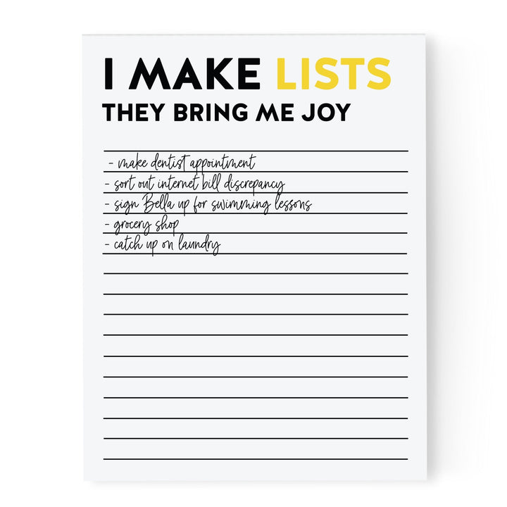 Lists Bring me Joy | Notepad - Pretty by Her- handmade locally in Cambridge, Ontario
