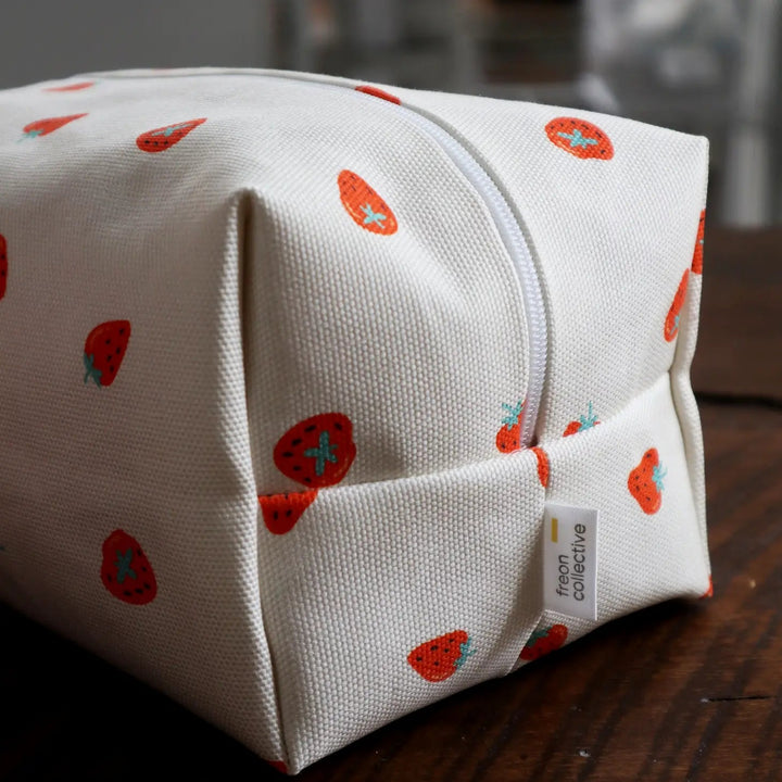 Makeup Bag Strawberry | Freon Collective - Pretty by Her- handmade locally in Cambridge, Ontario