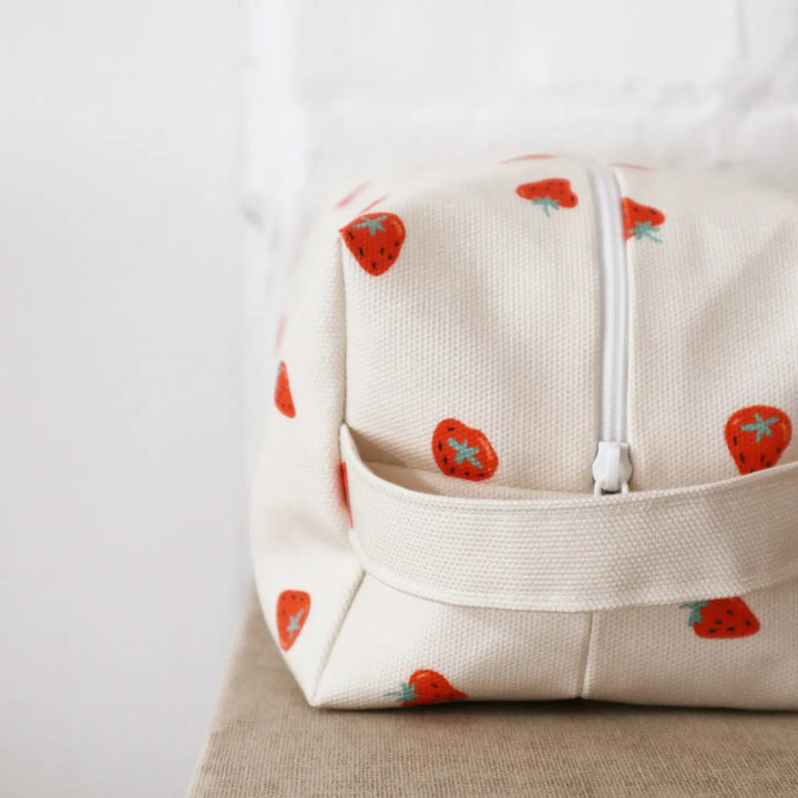 Makeup Bag Strawberry | Freon Collective - Pretty by Her- handmade locally in Cambridge, Ontario