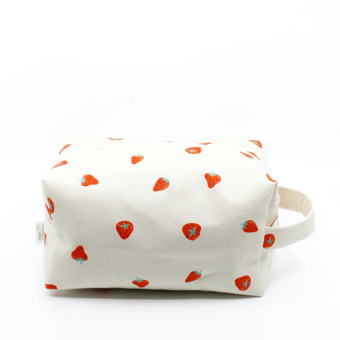 Makeup Bag Strawberry | Freon Collective - Pretty by Her- handmade locally in Cambridge, Ontario