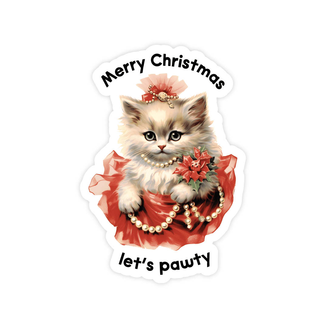 Merry Christmas Let's Pawty | Magnet - Pretty by Her- handmade locally in Cambridge, Ontario