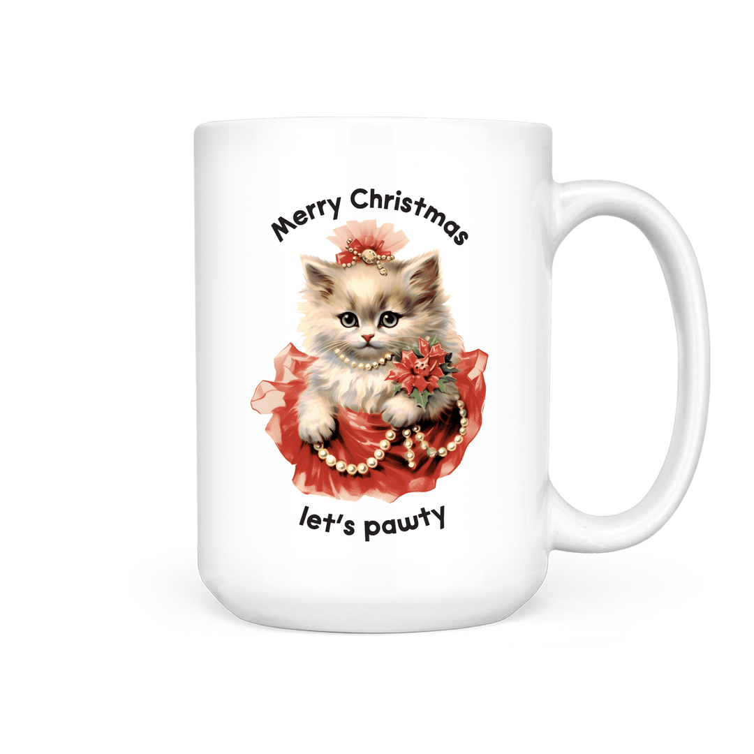 Merry Christmas Let's Pawty | Mug - Pretty by Her- handmade locally in Cambridge, Ontario