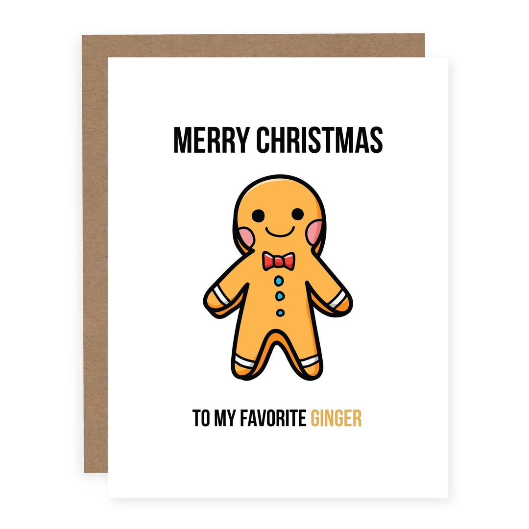 Merry Christmas to my Favourite Ginger | Card - Pretty by Her- handmade locally in Cambridge, Ontario