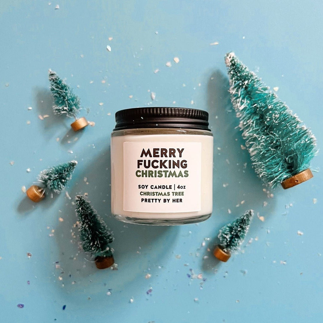 Merry Fucking Christmas | Mini Candle - Pretty by Her- handmade locally in Cambridge, Ontario