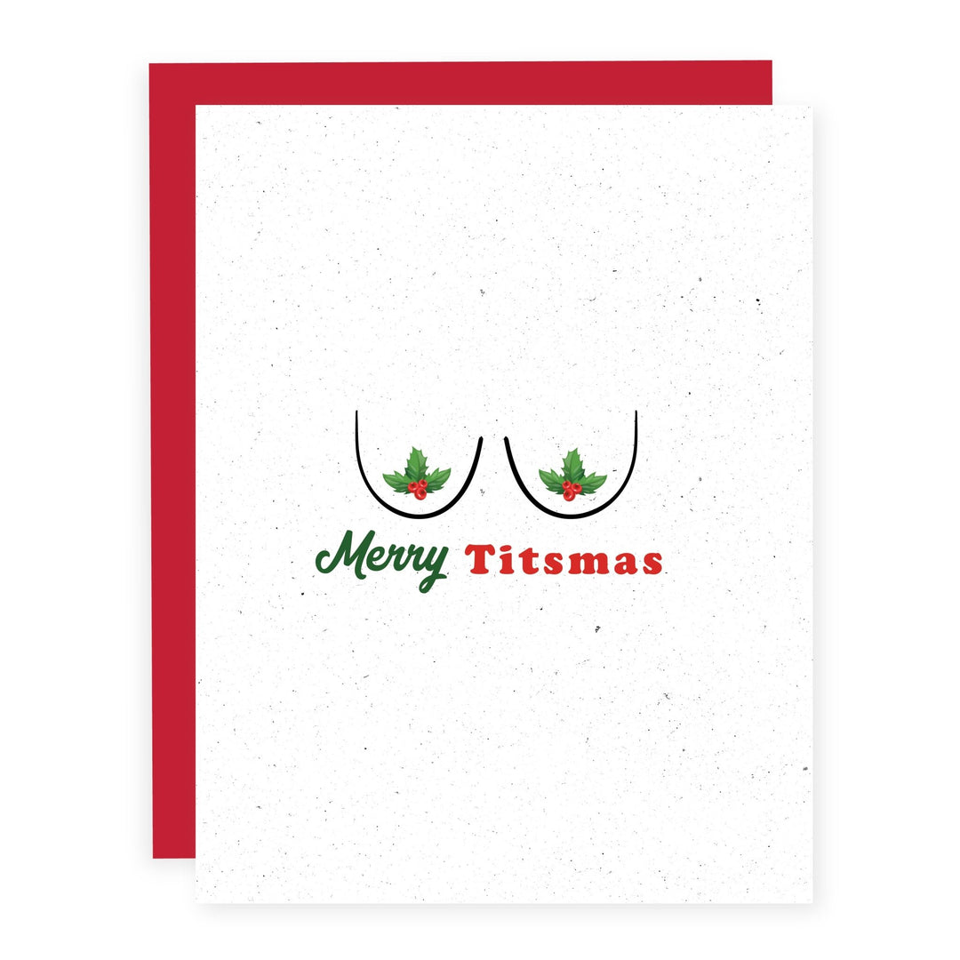 Merry Titsmas | Card or Boxed Set - Pretty by Her- handmade locally in Cambridge, Ontario