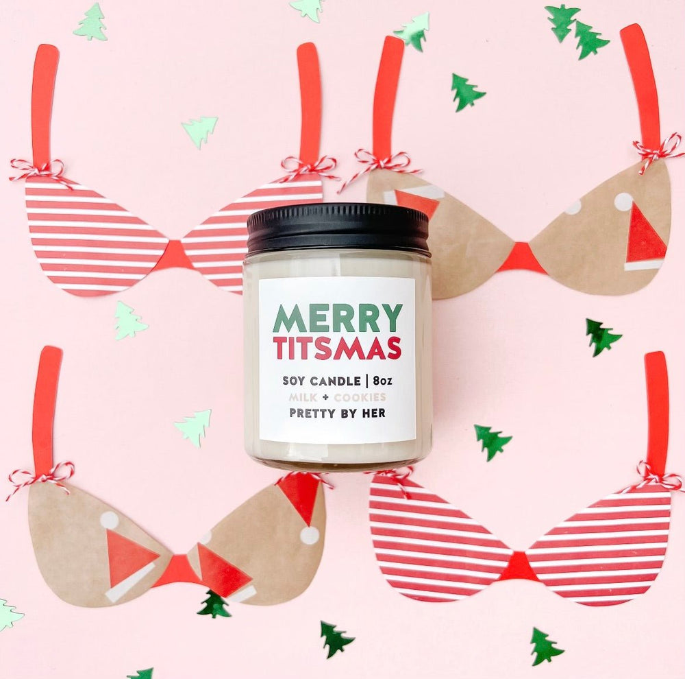 Merry Titsmas | Soy Wax Candle - Pretty by Her- handmade locally in Cambridge, Ontario