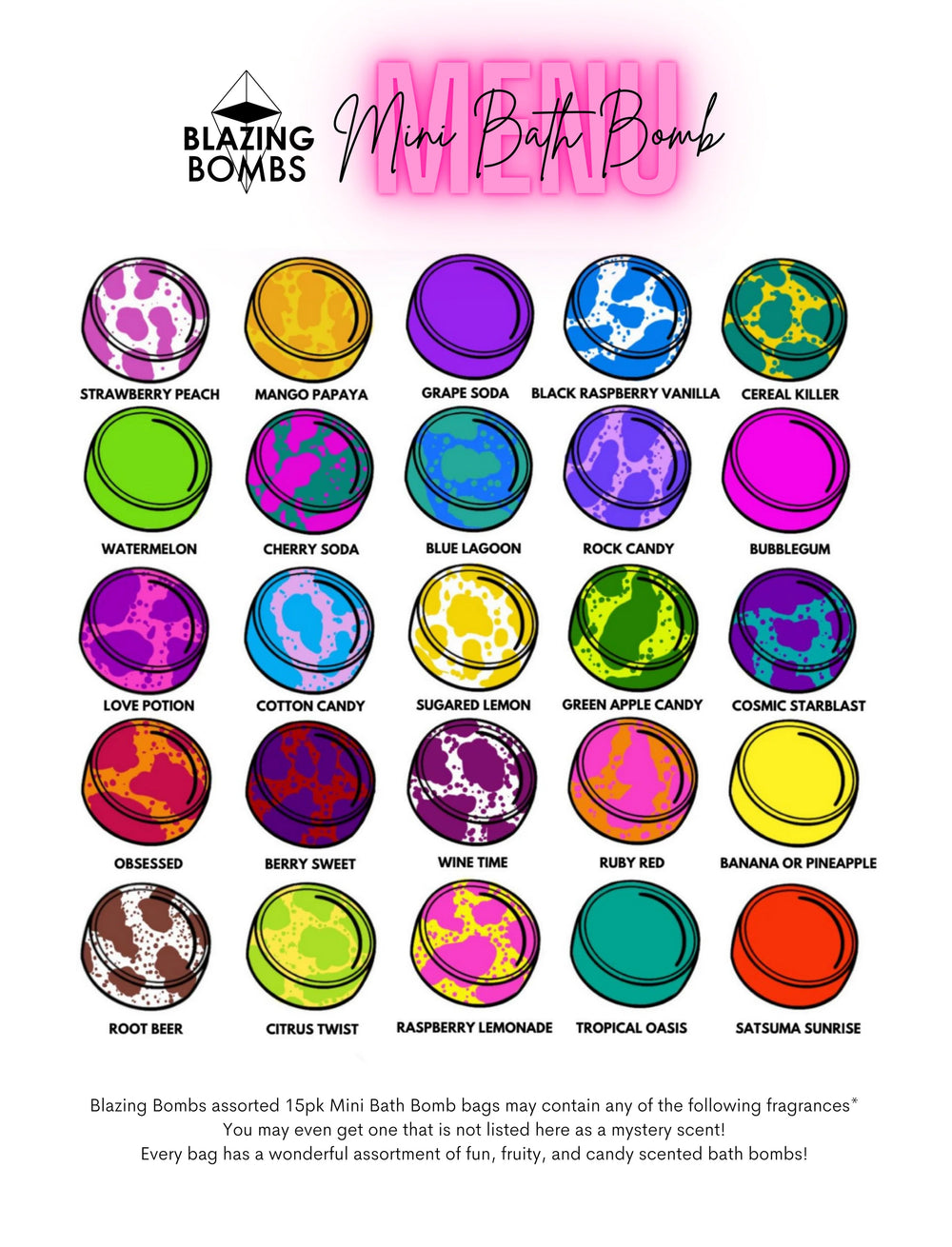 Mini Bath Bombs | Blazing Bombs - Pretty by Her- handmade locally in Cambridge, Ontario