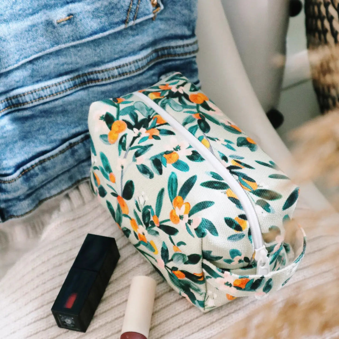Mini Makeup Bag Sage Citrus | Freon Collective - Pretty by Her- handmade locally in Cambridge, Ontario