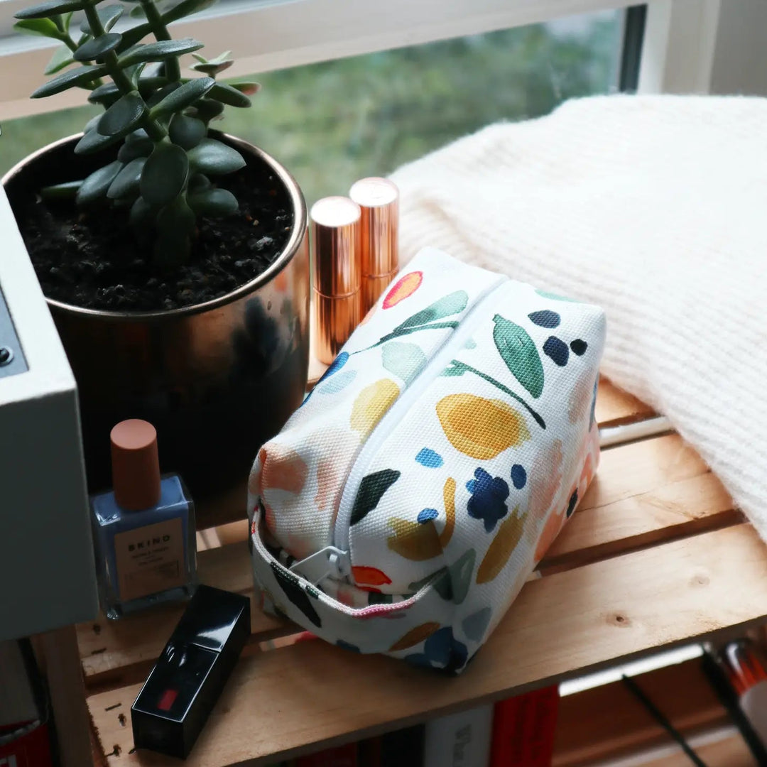 Mini Makeup Bag Sierra Florals | Freon Collective - Pretty by Her- handmade locally in Cambridge, Ontario