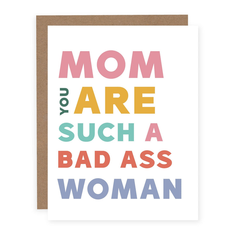 Mom Bad Ass Woman | Card - Pretty by Her- handmade locally in Cambridge, Ontario