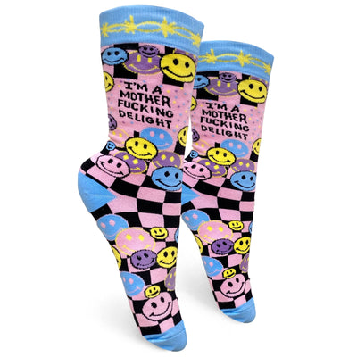 Mother Fucking Delight Socks | Groovy Things - Pretty by Her- handmade locally in Cambridge, Ontario
