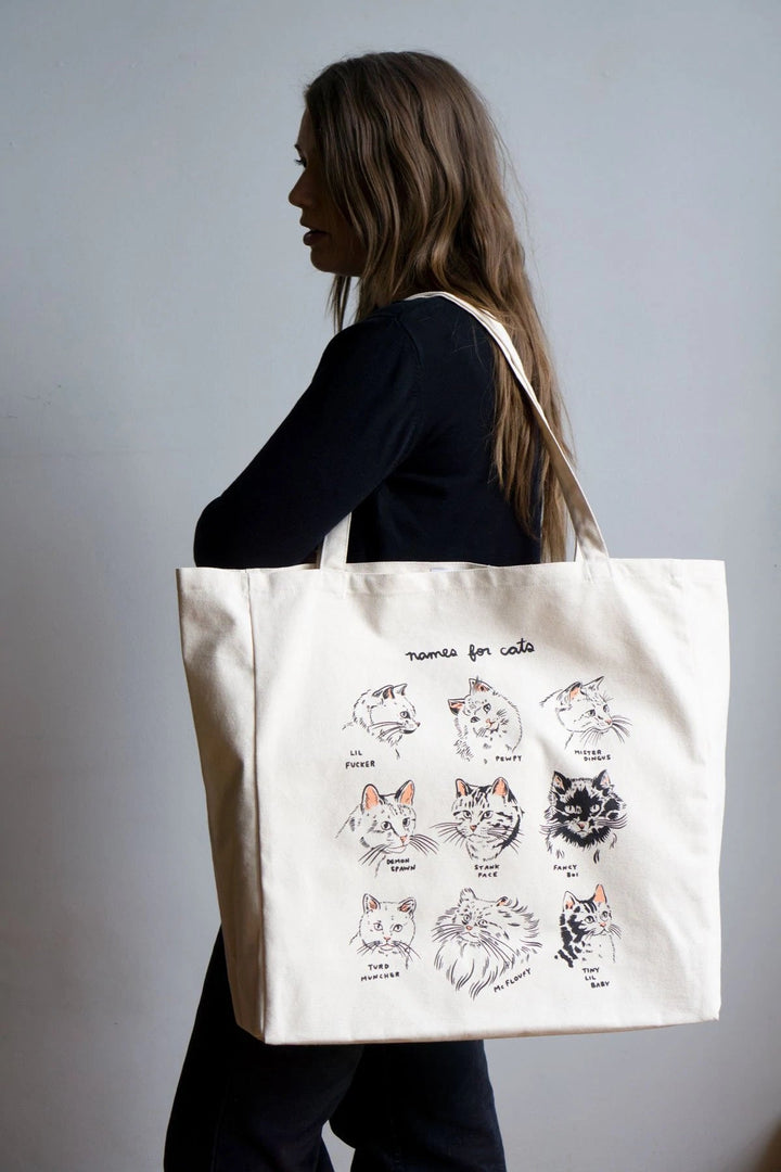 Names for Cats XL Tote | Stay Home Club - Pretty by Her- handmade locally in Cambridge, Ontario