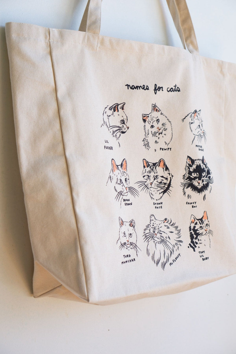 Names for Cats XL Tote | Stay Home Club - Pretty by Her- handmade locally in Cambridge, Ontario
