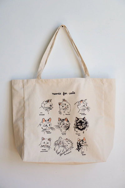 Names for Cats XL Tote | Stay Home Club - Pretty by Her- handmade locally in Cambridge, Ontario