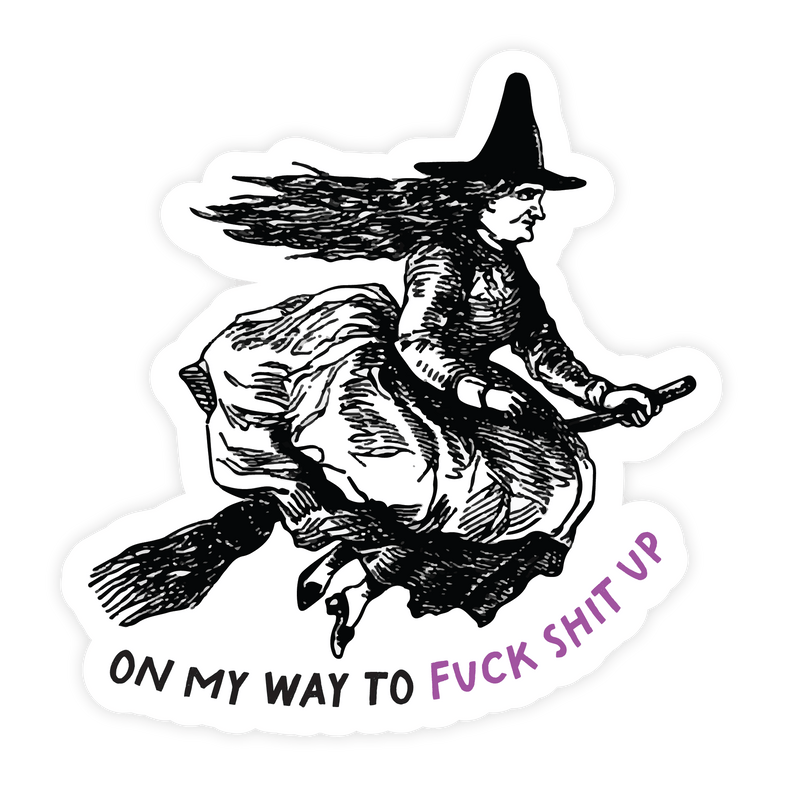 funny witch sticker