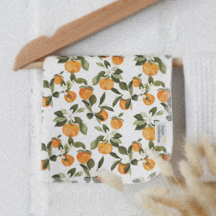 Organic Cotton Face Cloth Clementine | Freon Collective - Pretty by Her- handmade locally in Cambridge, Ontario