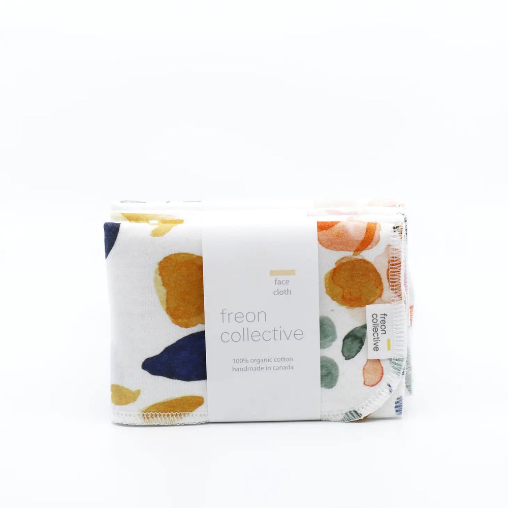 Organic Cotton Face Cloth Sierra Florals | Freon Collective - Pretty by Her- handmade locally in Cambridge, Ontario