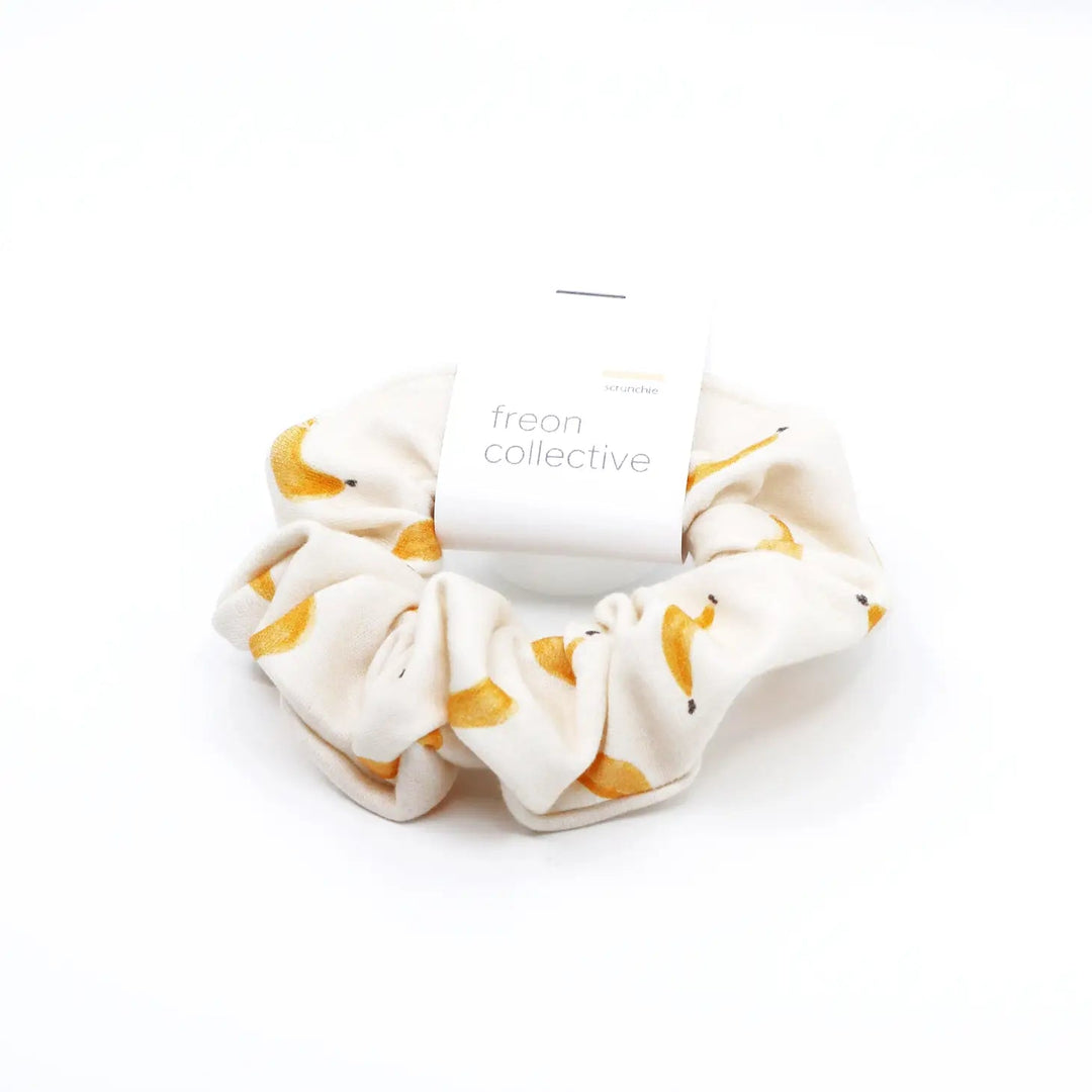 Organic Cotton Hair Scrunchie Bananas | Freon Collective - Pretty by Her- handmade locally in Cambridge, Ontario