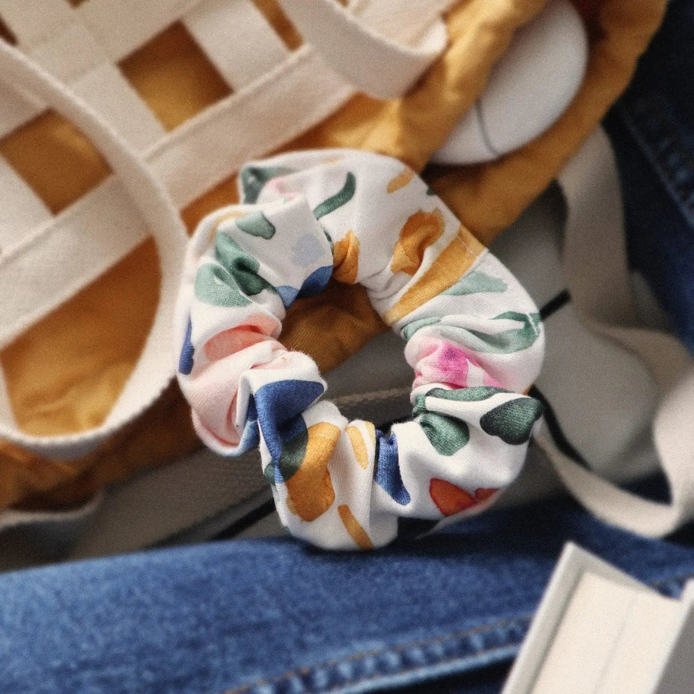 Organic Cotton Hair Scrunchie Sierra Florals | Freon Collective - Pretty by Her- handmade locally in Cambridge, Ontario