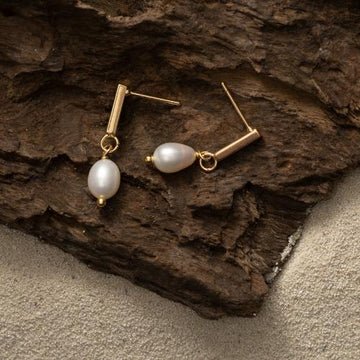 Pearle Bar Stud Earrings | TISH Jewelry - Pretty by Her- handmade locally in Cambridge, Ontario