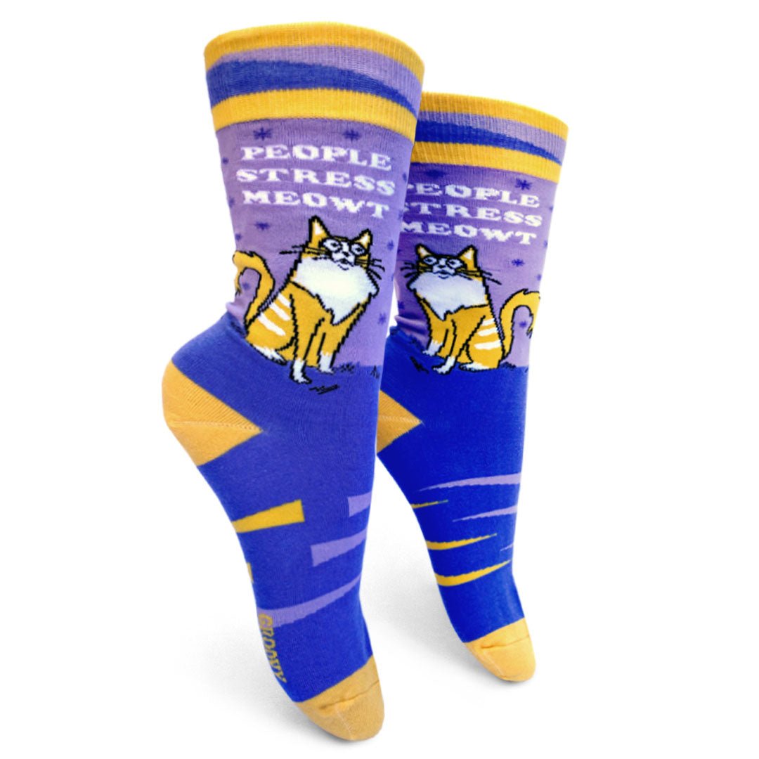 People Stress Meowt Socks | Groovy Things - Pretty by Her- handmade locally in Cambridge, Ontario