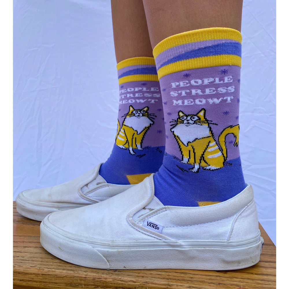 People Stress Meowt Socks | Groovy Things - Pretty by Her- handmade locally in Cambridge, Ontario