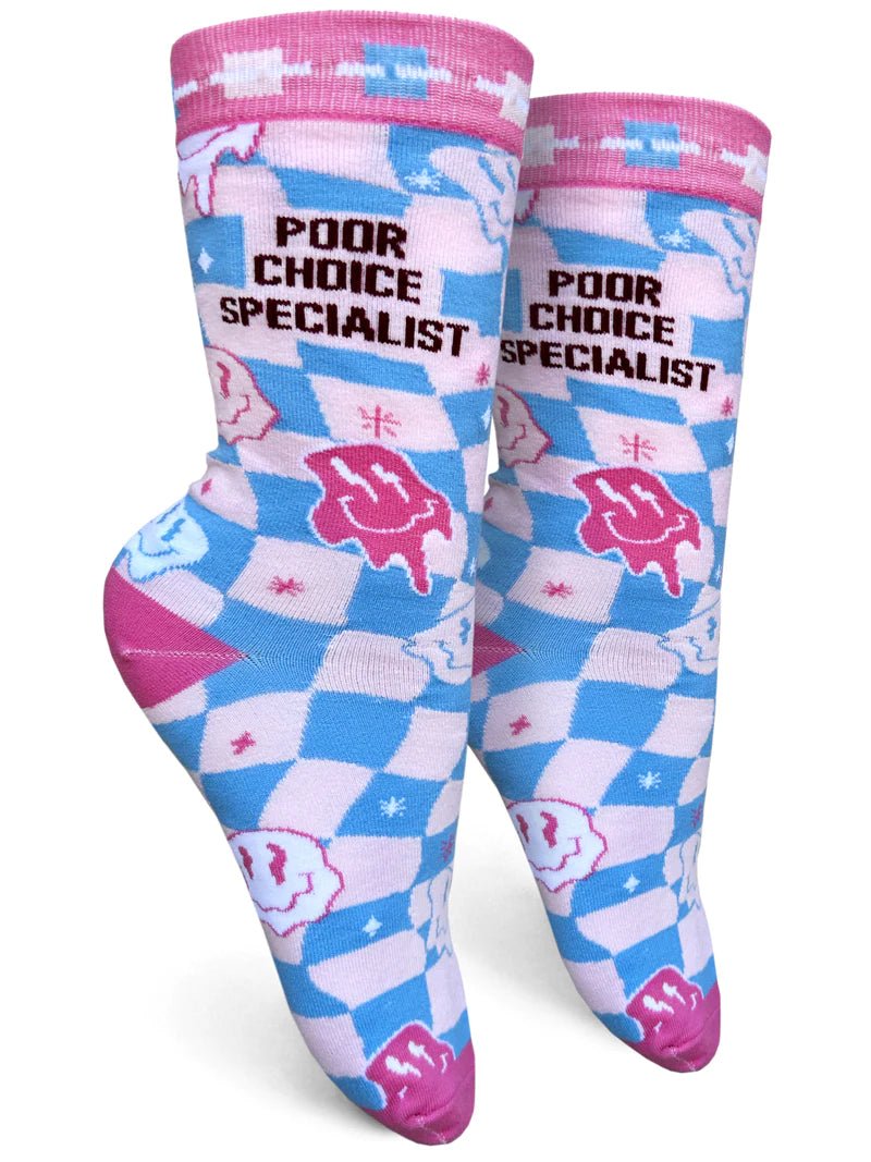 Poor Choice Specialist Women's Socks | Groovy Things - Pretty by Her- handmade locally in Cambridge, Ontario