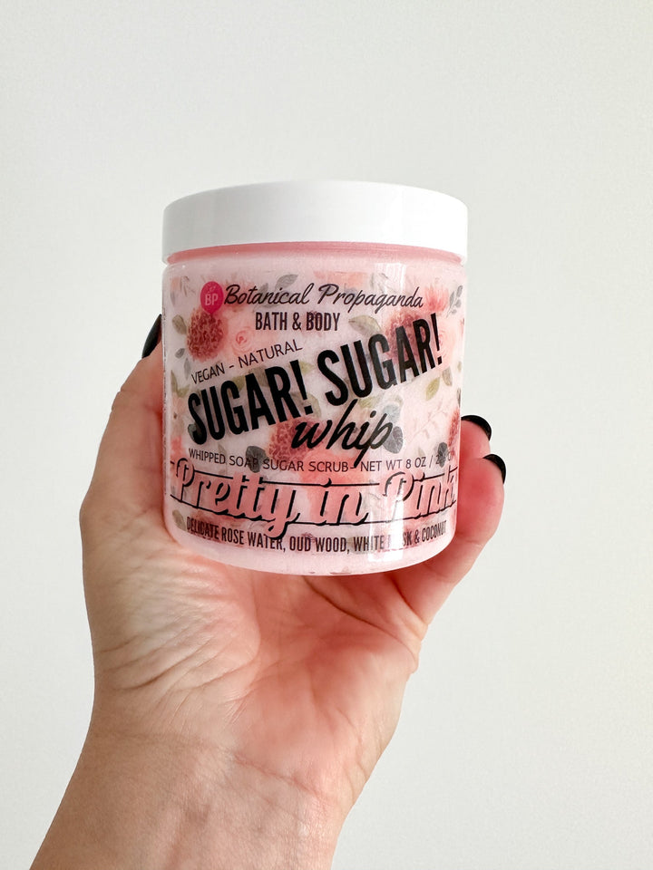 Pretty in Pink Whipped Soap Sugar Scrub | Botanical Propaganda - Pretty by Her- handmade locally in Cambridge, Ontario