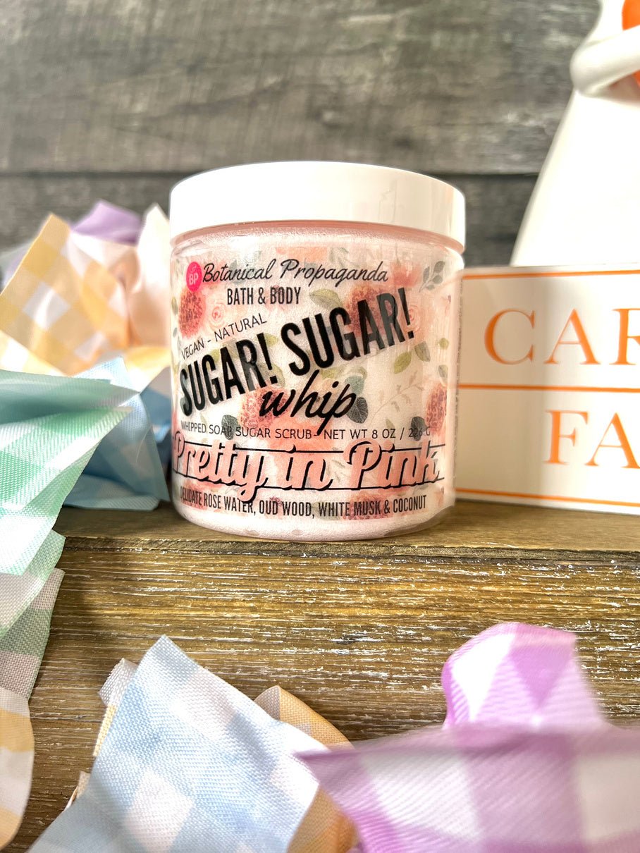 Pretty in Pink Whipped Soap Sugar Scrub | Botanical Propaganda - Pretty by Her- handmade locally in Cambridge, Ontario