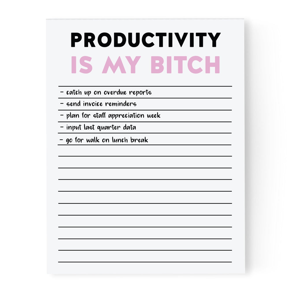 Productivity is my Bitch | Notepad - Pretty by Her- handmade locally in Cambridge, Ontario